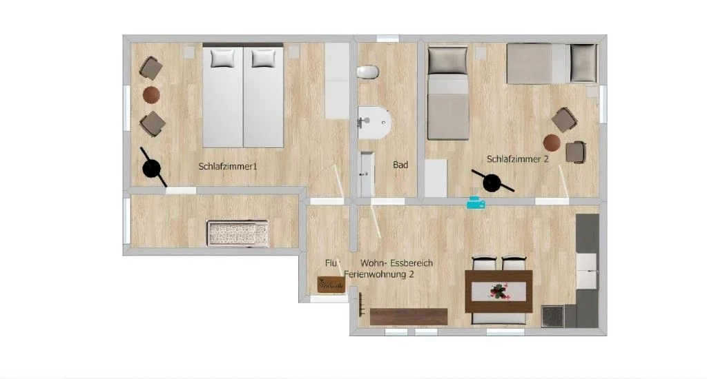 Grundriss · Der grüne Fürst · Ferienwohnung 2