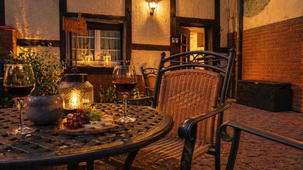 Terrasse am Abend · Der grüne Fürst · Apartment 1